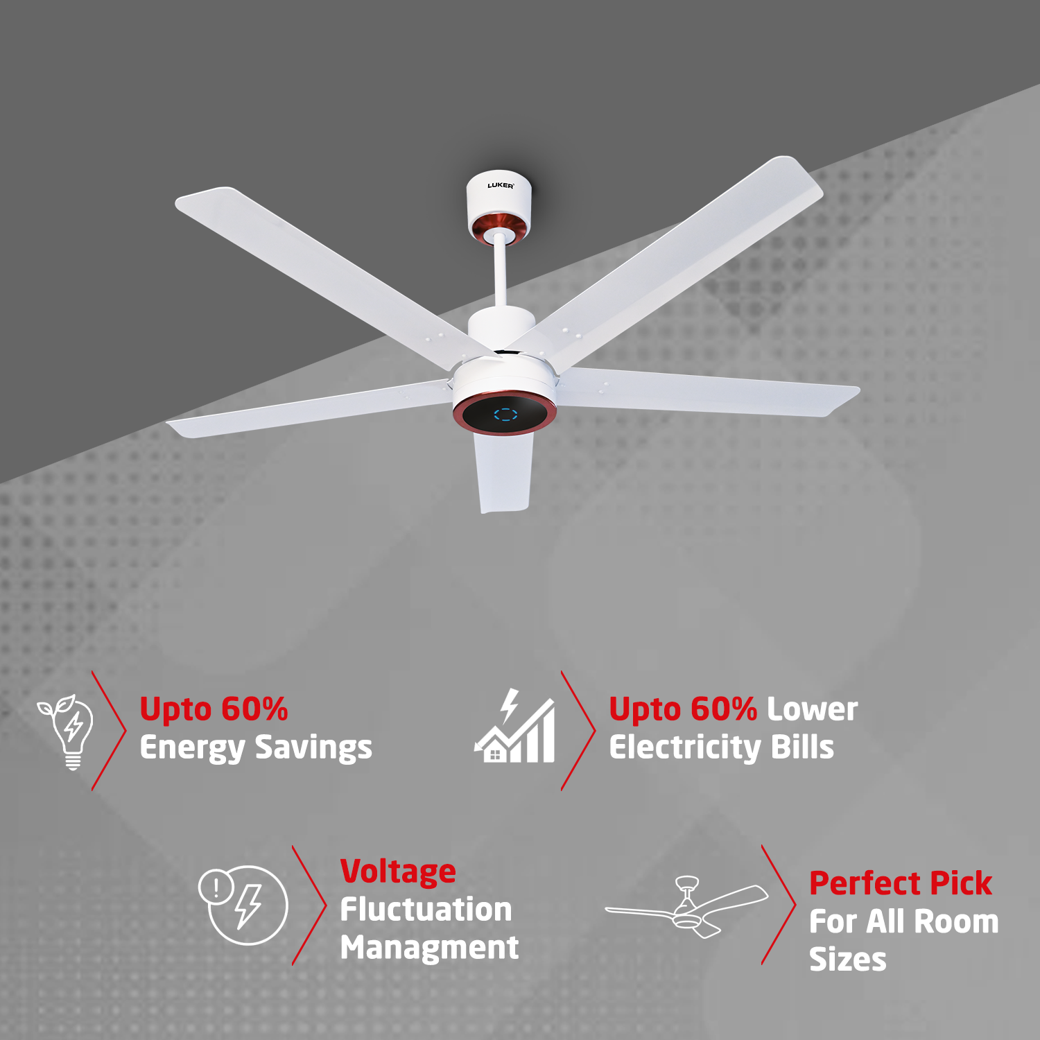 Turbine BLDC Fan with IR Remote | 3-Year Warranty | 1200 mm | White Finish