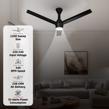 Radial Glow BLDC Ceiling Fan with 3 Mode Underlight | IR Remote | 3-Year Warranty | 1200 mm