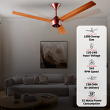 Radial Wood BLDC Ceiling Fan with IR Remote | 3-Year Warranty | 1200 mm