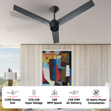 Radial BLDC Ceiling Fan with IR Remote | 3-Year Warranty | 1200 mm