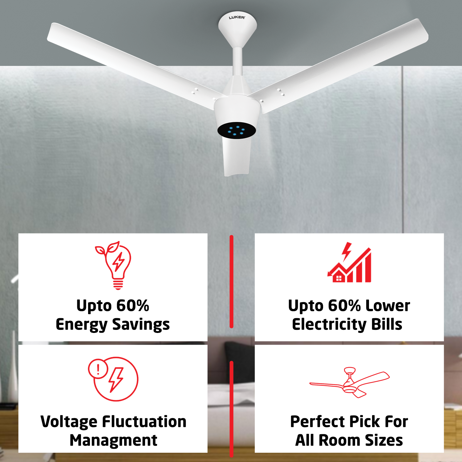 Radial Plus BLDC Ceiling Fan with IR Remote | 3-Year Warranty | 1200 mm