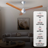 Radial Wood BLDC Ceiling Fan with IR Remote | 3-Year Warranty | 1200 mm