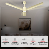 Size Zero Crown Glow BLDC Ceiling Fan with 3 Mode Underlight | IR Remote | 3-Year Warranty | 1200 mm