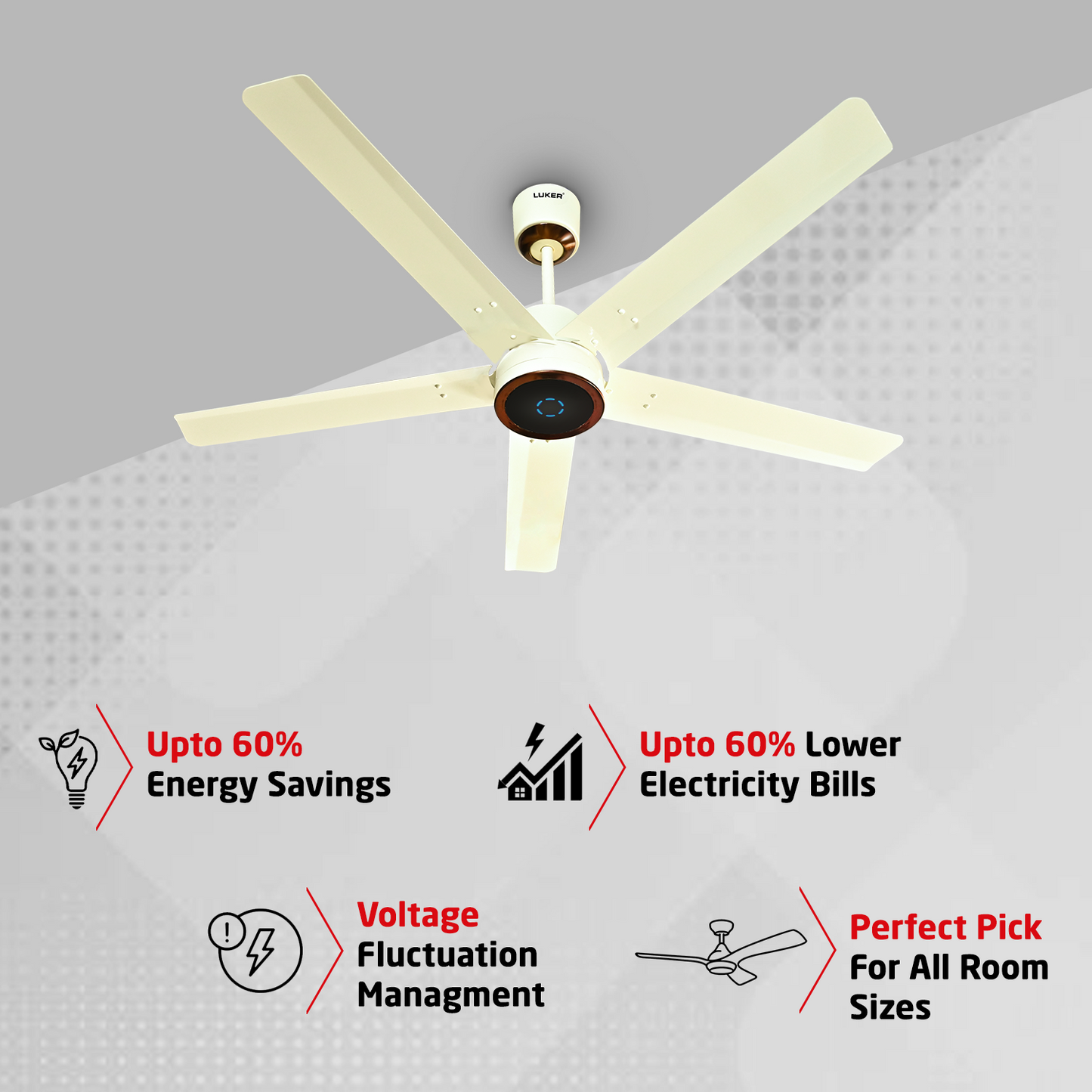 Turbine BLDC Fan with IR Remote | 3-Year Warranty | 1200 mm | White Finish