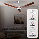 Radial Wood BLDC Ceiling Fan with IR Remote | 3-Year Warranty | 1200 mm