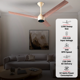 Radial Wood BLDC Ceiling Fan with IR Remote | 3-Year Warranty | 1200 mm