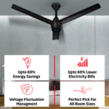 Radial Plus BLDC Ceiling Fan with IR Remote | 3-Year Warranty | 1200 mm