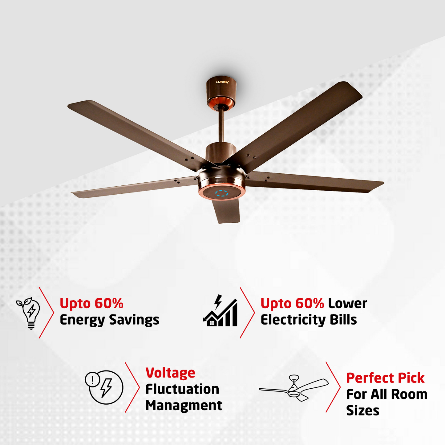 Turbine BLDC Fan with IR Remote | 3-Year Warranty | 1200 mm | White Finish
