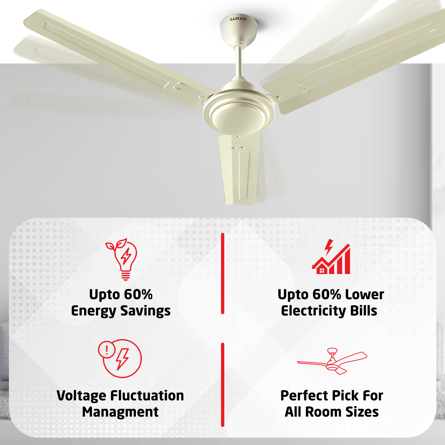 Nano XL BLDC Ceiling Fan with IR Remote | 2-Year Warranty | 1200 mm