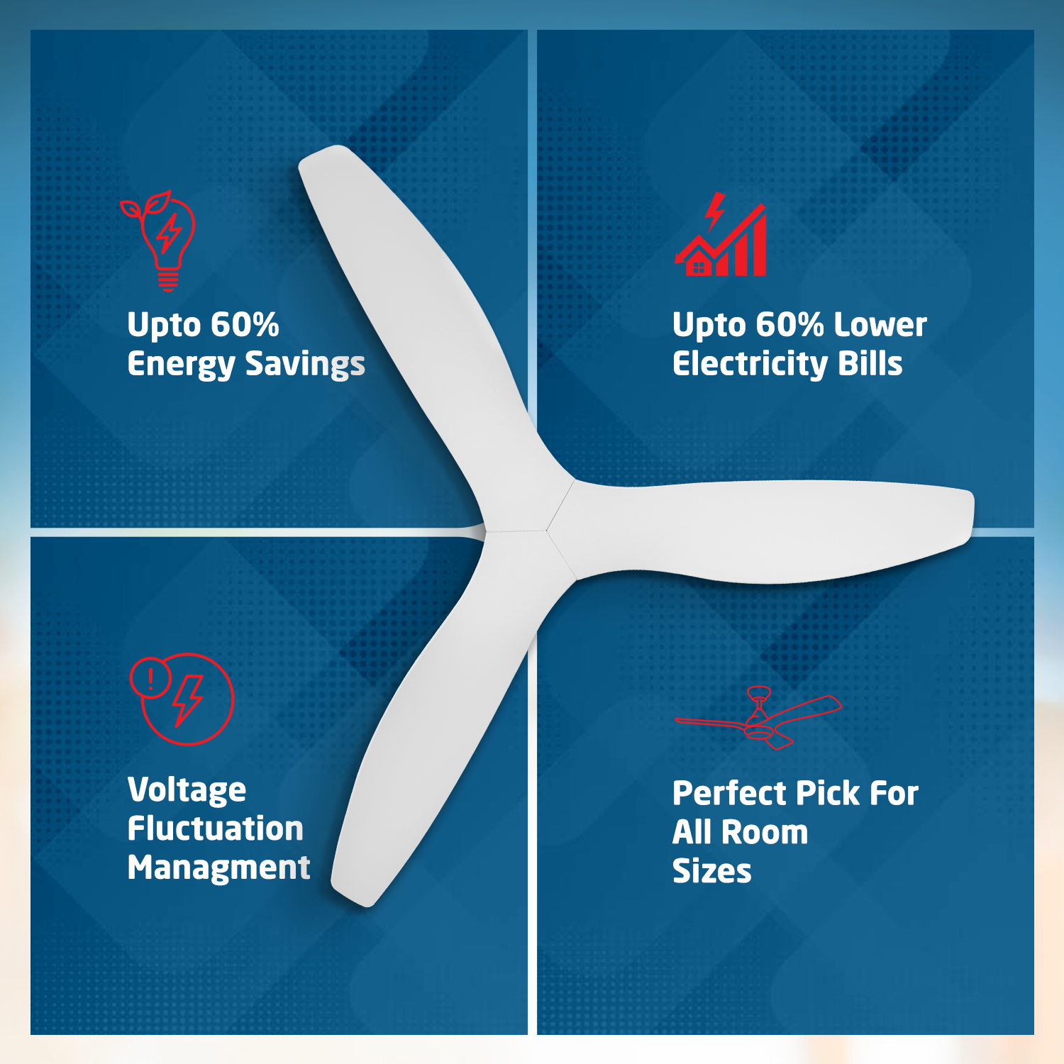 Florence BLDC Fan with RF Remote | 3-Year Warranty | 1320 mm | ABS Blades