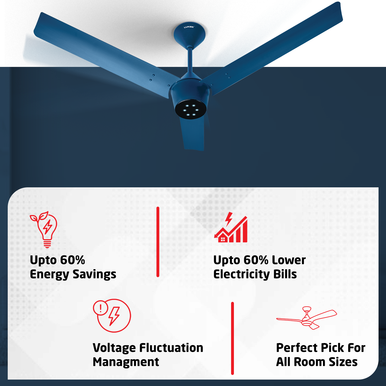 Radial BLDC Ceiling Fan with IR Remote | 3-Year Warranty | 1200 mm