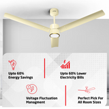 Size Zero Crown Glow BLDC Ceiling Fan with 3 Mode Underlight | IR Remote | 3-Year Warranty | 1200 mm