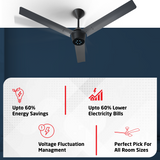 Radial BLDC Ceiling Fan with IR Remote | 3-Year Warranty | 1200 mm