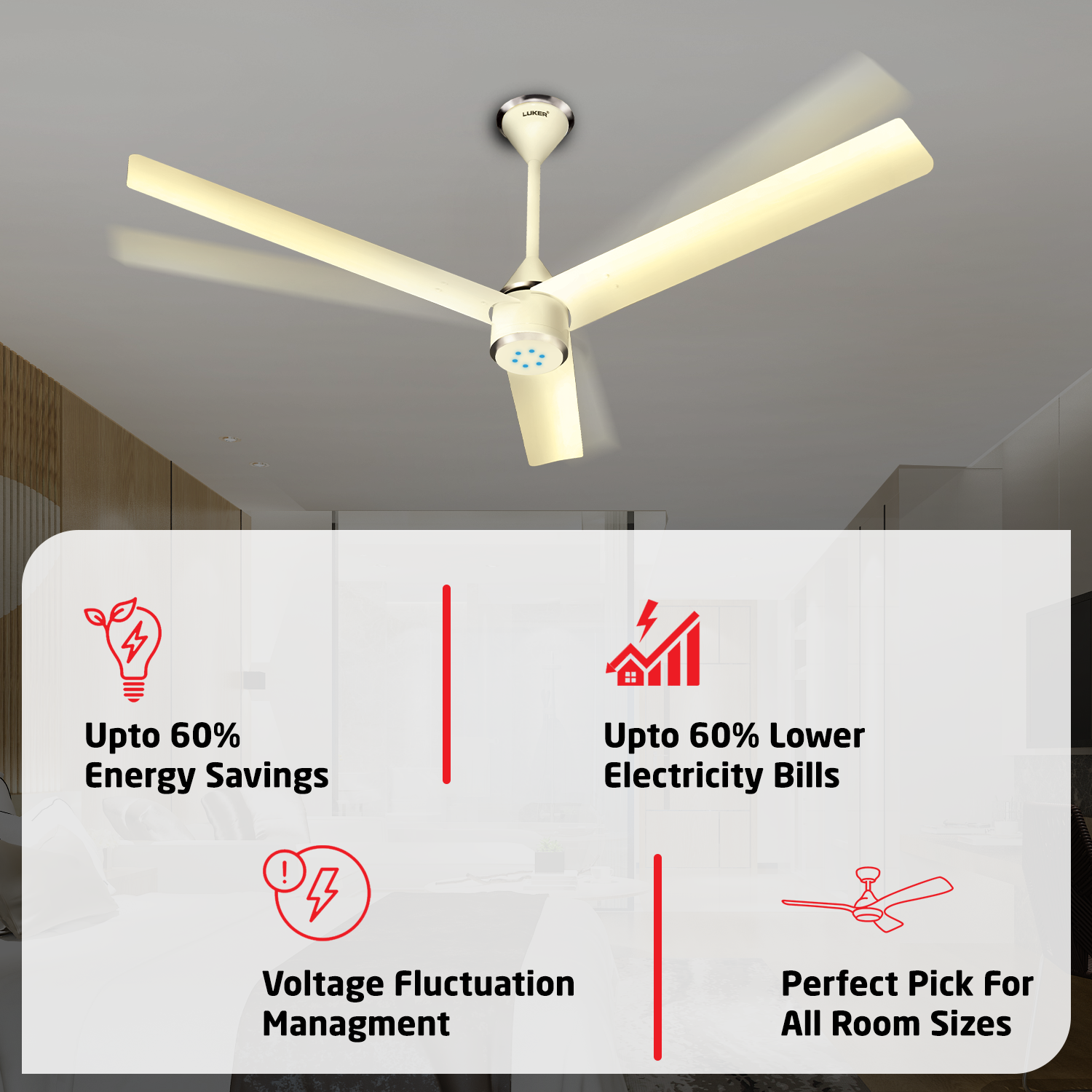 Size Zero Crown BLDC Fan with IR Remote | 3-Year Warranty | 1200 mm | White White White Chrome Finish