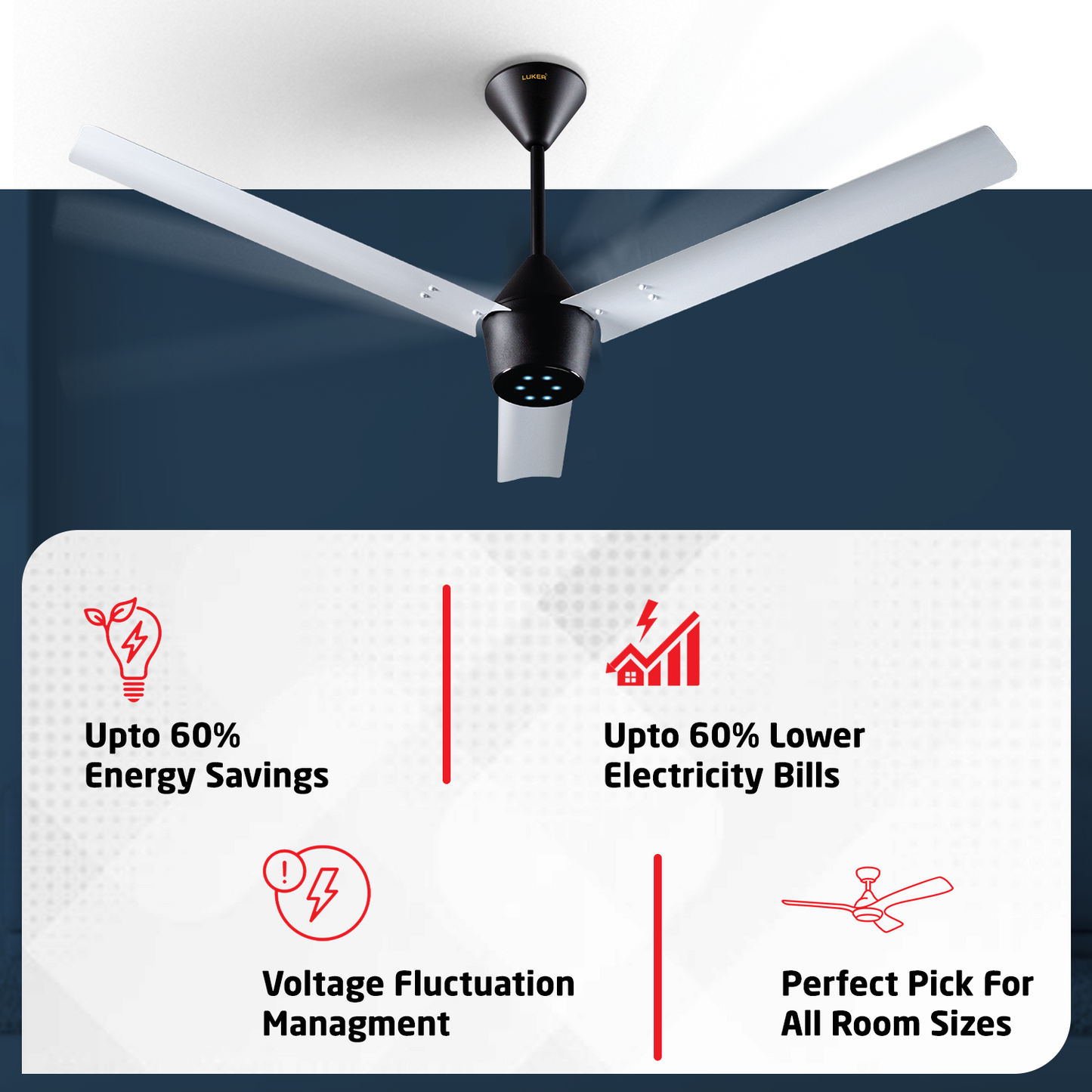 Radial BLDC Ceiling Fan with IR Remote | 3-Year Warranty | 1200 mm