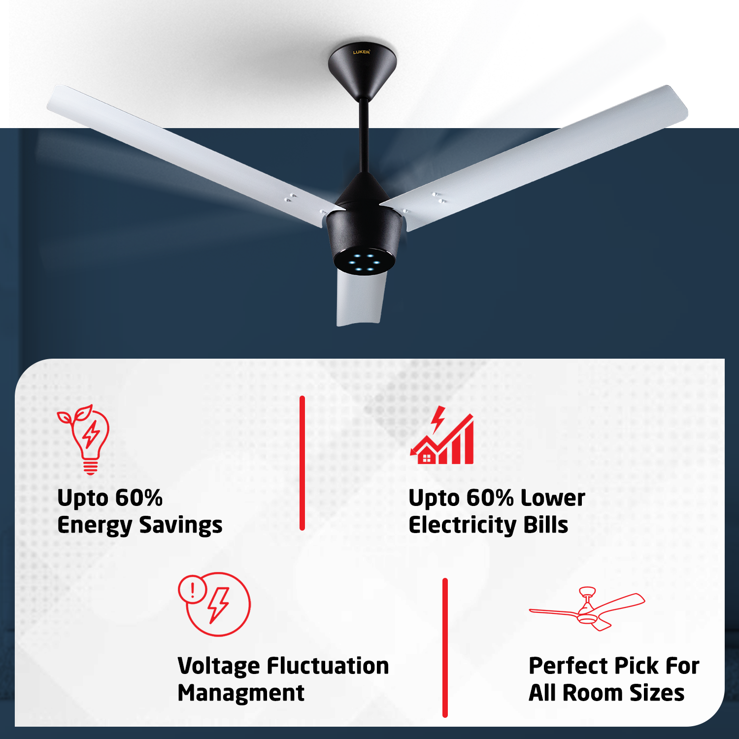 Radial BLDC Ceiling Fan with IR Remote | 3-Year Warranty | 1200 mm
