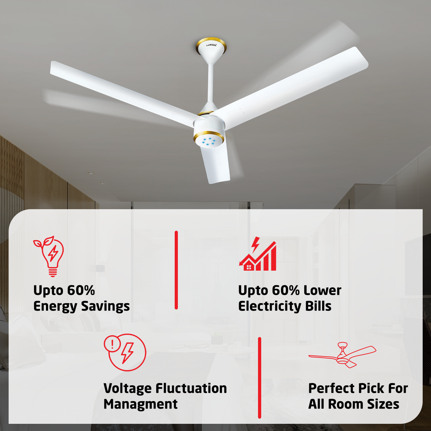 Size Zero Crown BLDC Fan with IR Remote | 3-Year Warranty | 1200 mm | White White White Chrome Finish