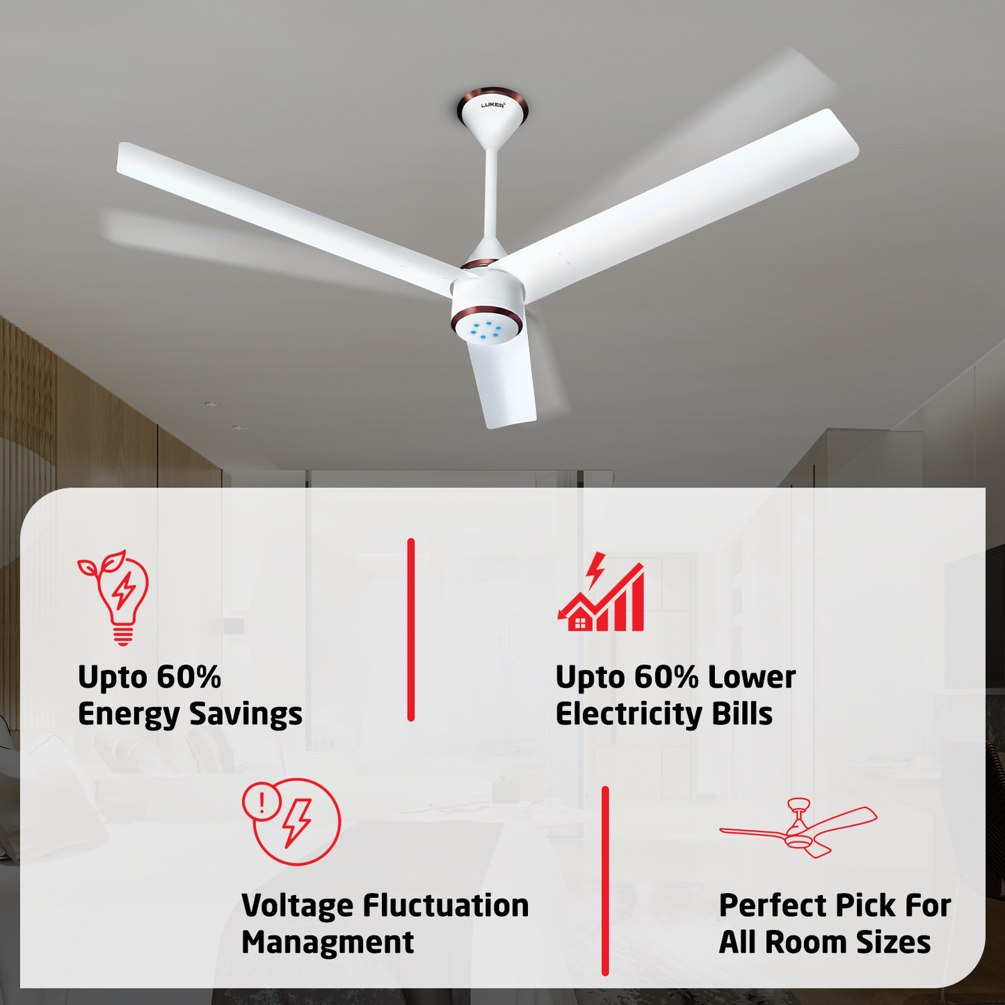 Size Zero Crown BLDC Fan with IR Remote | 3-Year Warranty | 1200 mm | White White White Chrome Finish
