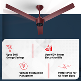 Radial BLDC Ceiling Fan with IR Remote | 3-Year Warranty | 1200 mm