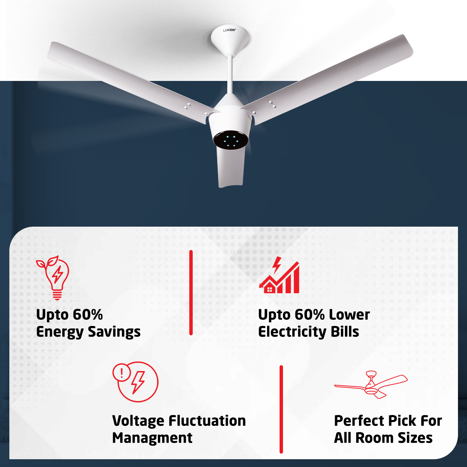 Radial BLDC Ceiling Fan with IR Remote | 3-Year Warranty | 1200 mm