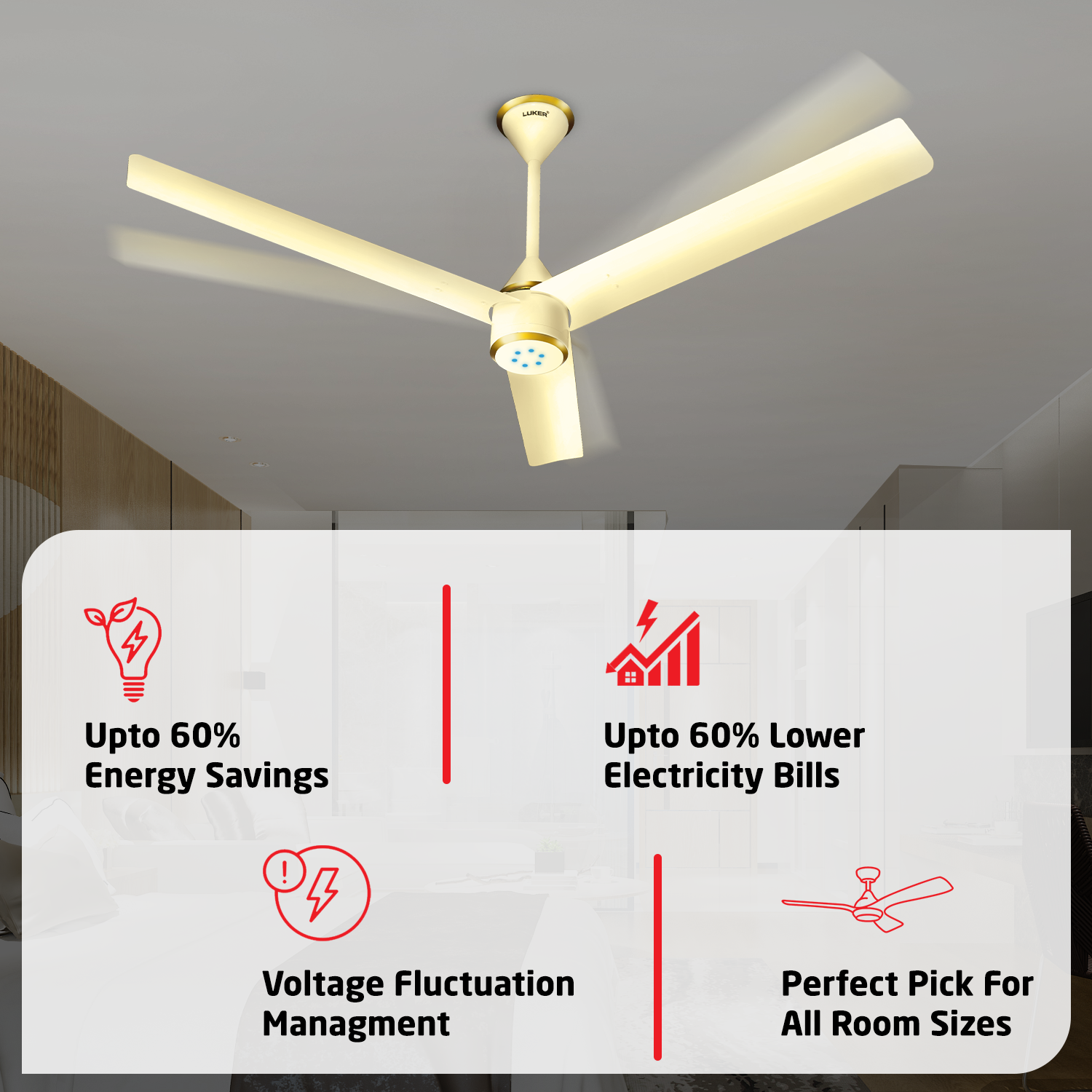 Size Zero Crown BLDC Fan with IR Remote | 3-Year Warranty | 1200 mm | White White White Chrome Finish