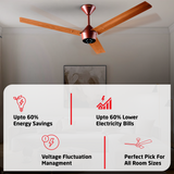 Radial Wood BLDC Ceiling Fan with IR Remote | 3-Year Warranty | 1200 mm