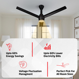 Radial Glow BLDC Ceiling Fan with 3 Mode Underlight | IR Remote | 3-Year Warranty | 1200 mm