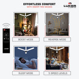 Size Alpha Cosmos BLDC Fan with IR Remote | 3-Year Warranty | 1200 mm