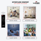 Size Alpha Galaxy BLDC Fan with IR Remote | 3-Year Warranty | 1320 mm