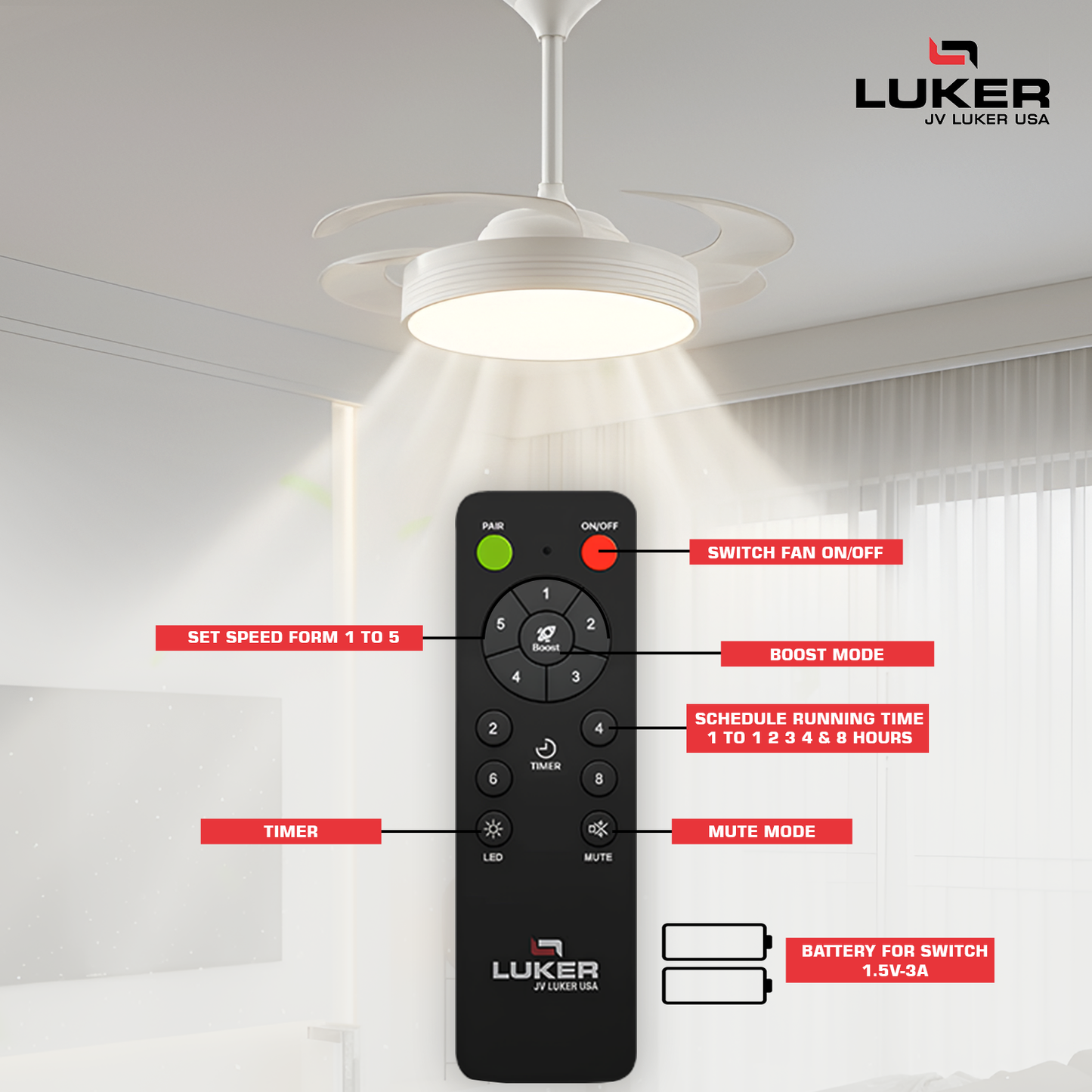 Diana BLDC Ceiling Fan with 3 Mode Underlight | RF Remote | 2 Year Warranty | 1050 mm