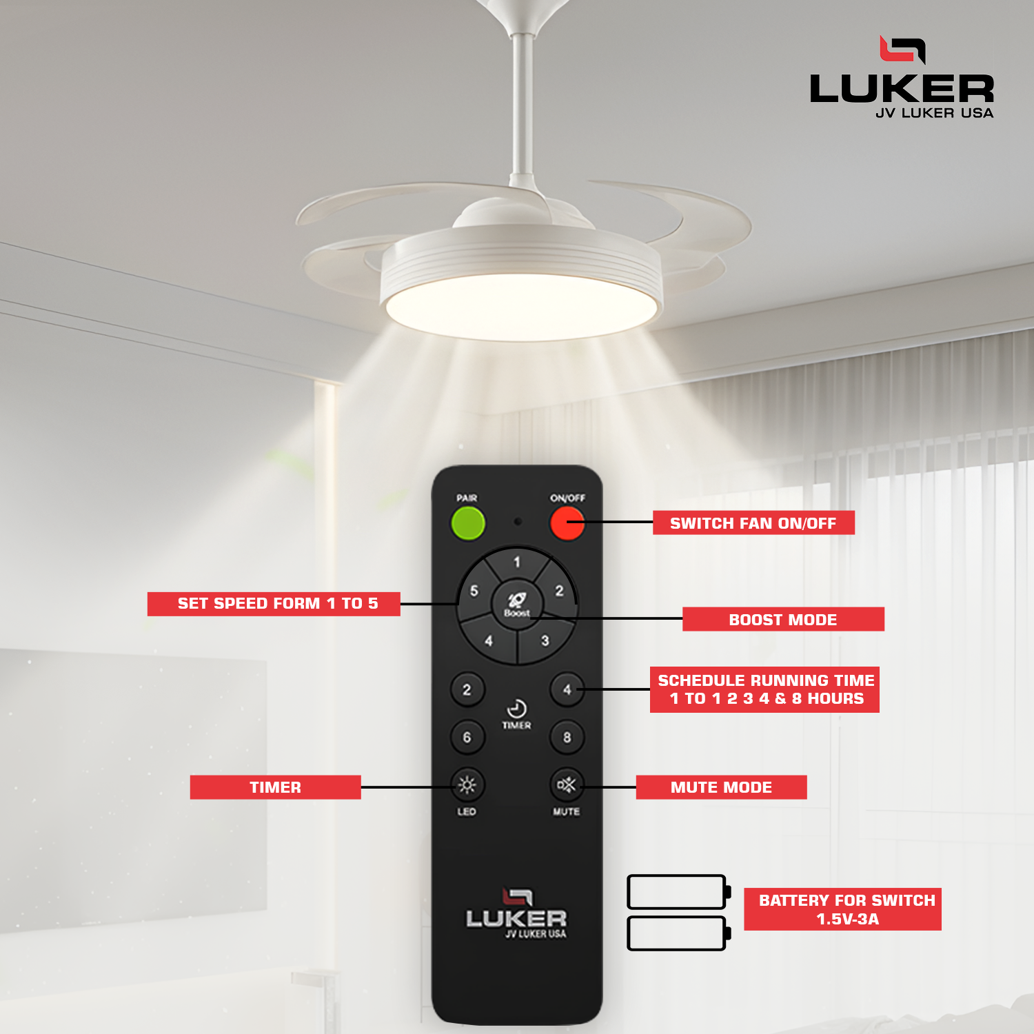 Diana BLDC Ceiling Fan with 3 Mode Underlight | RF Remote | 2 Year Warranty | 1050 mm