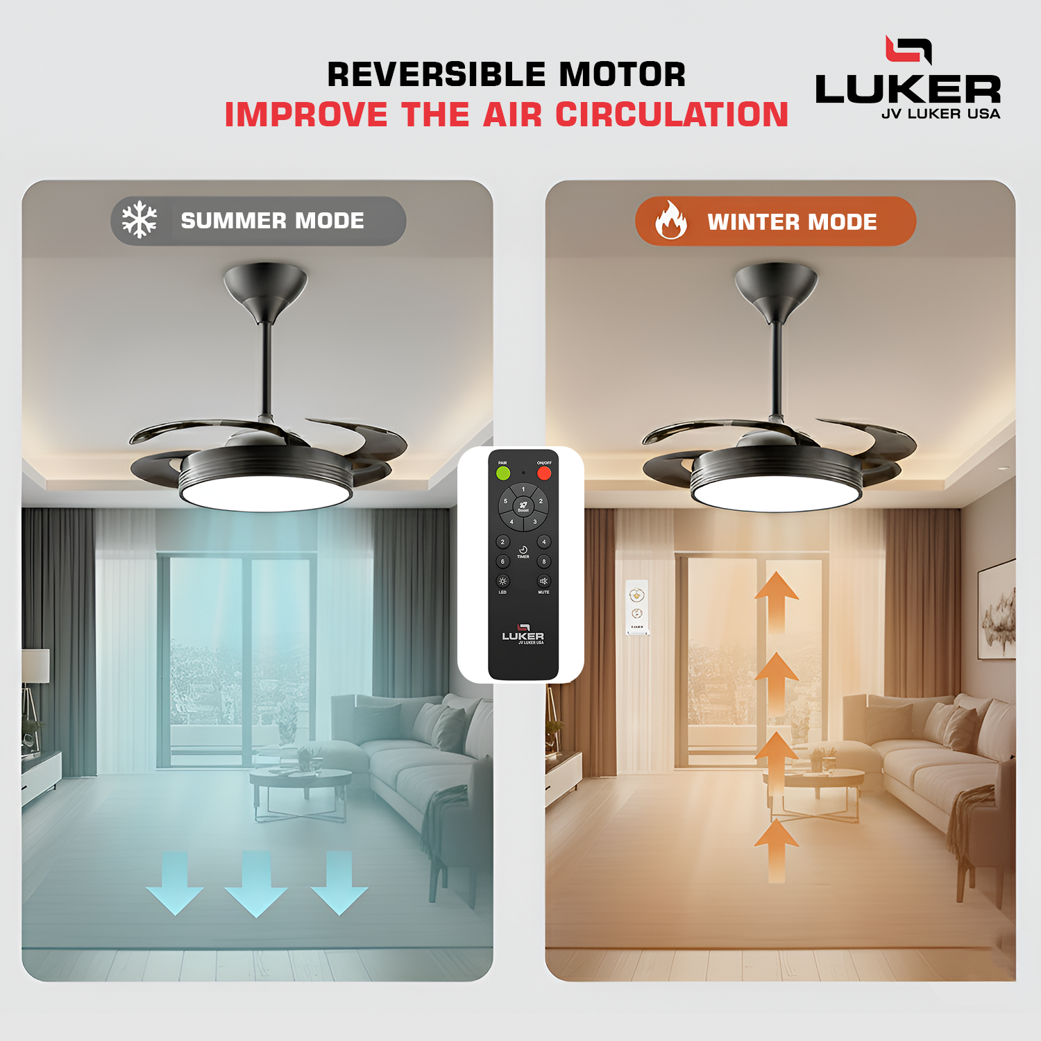 Diana BLDC Ceiling Fan with 3 Mode Underlight | RF Remote | 2 Year Warranty | 1050 mm