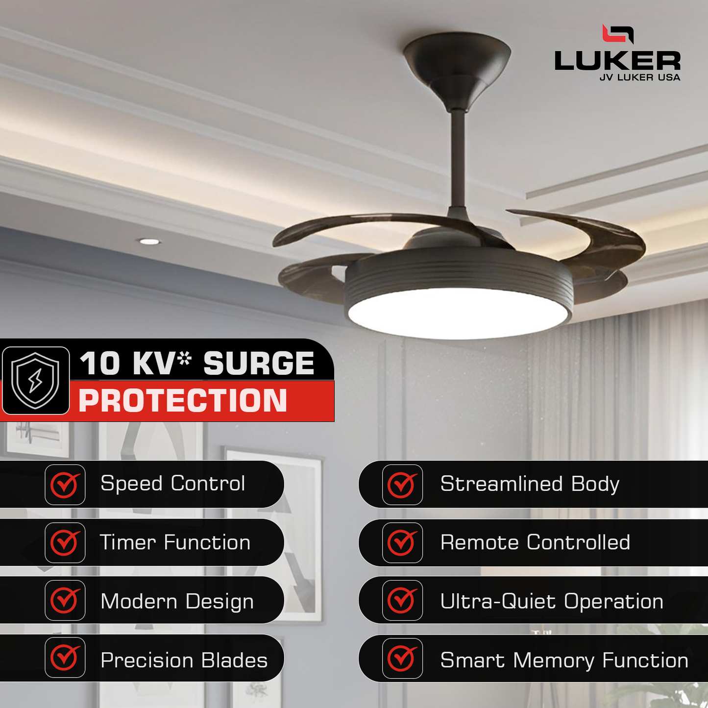 Diana BLDC Ceiling Fan with 3 Mode Underlight | RF Remote | 2 Year Warranty | 1050 mm