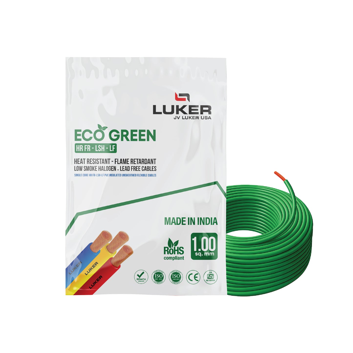 Eco Green HR-FR-LSH-LF  | 1.00 SQMM | Class 2 (180Mtr)
