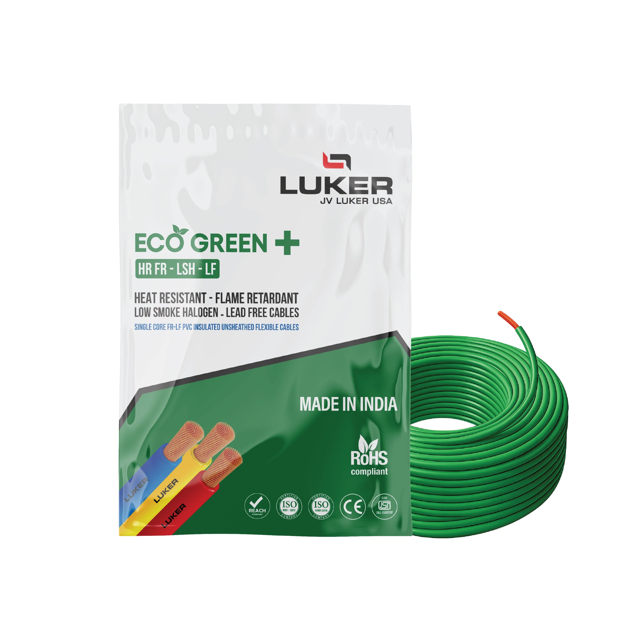 Eco Green + HR-FR-LSH-LF | 4.00 SQMM | Class 5 (180Mtr)