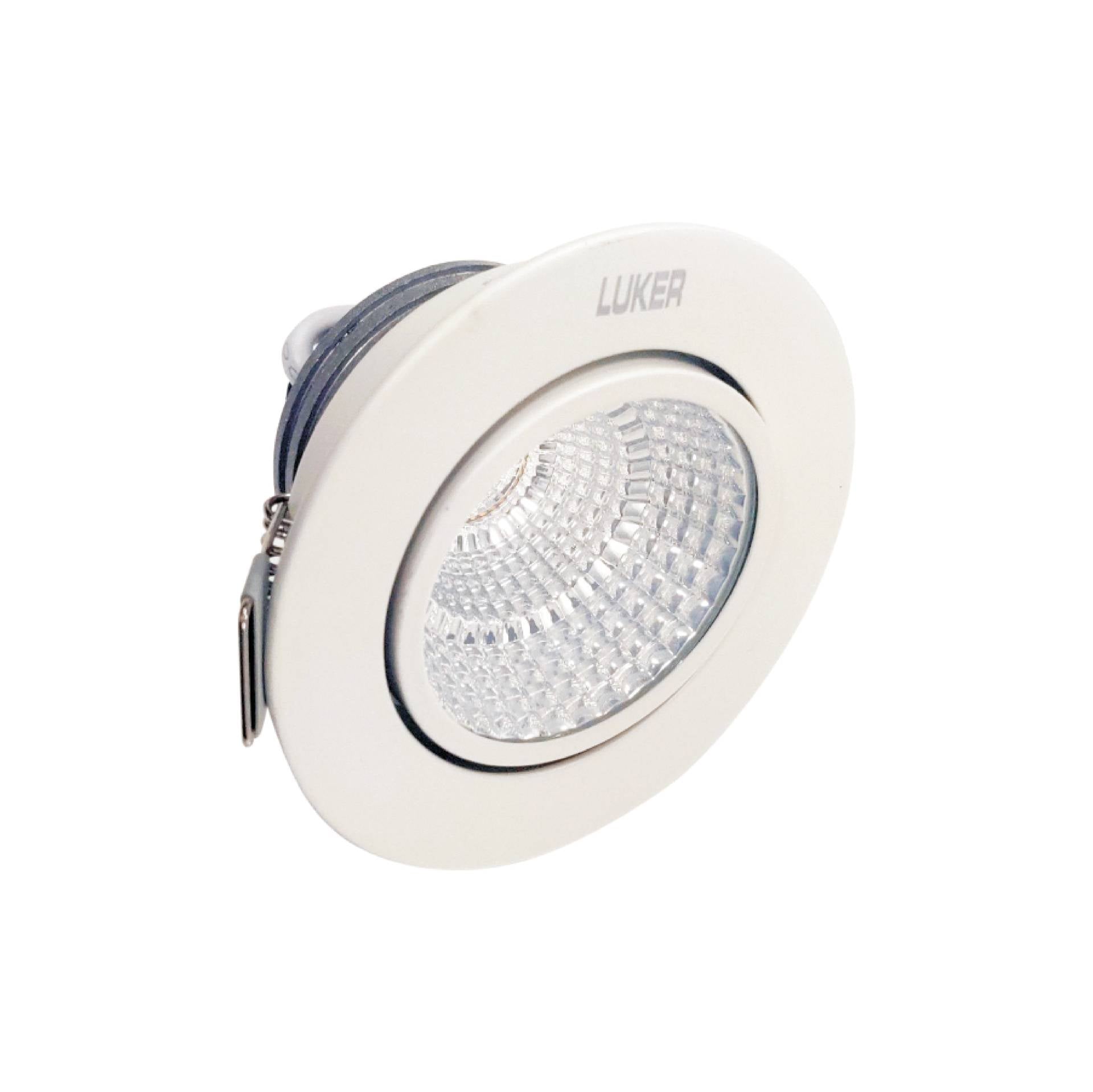 Corvus 4W Round Concealed LED Spot Light | 24° Beam Angle | Warm White Colour | White Finish Aluminium Body | Indoor Spot Lighting