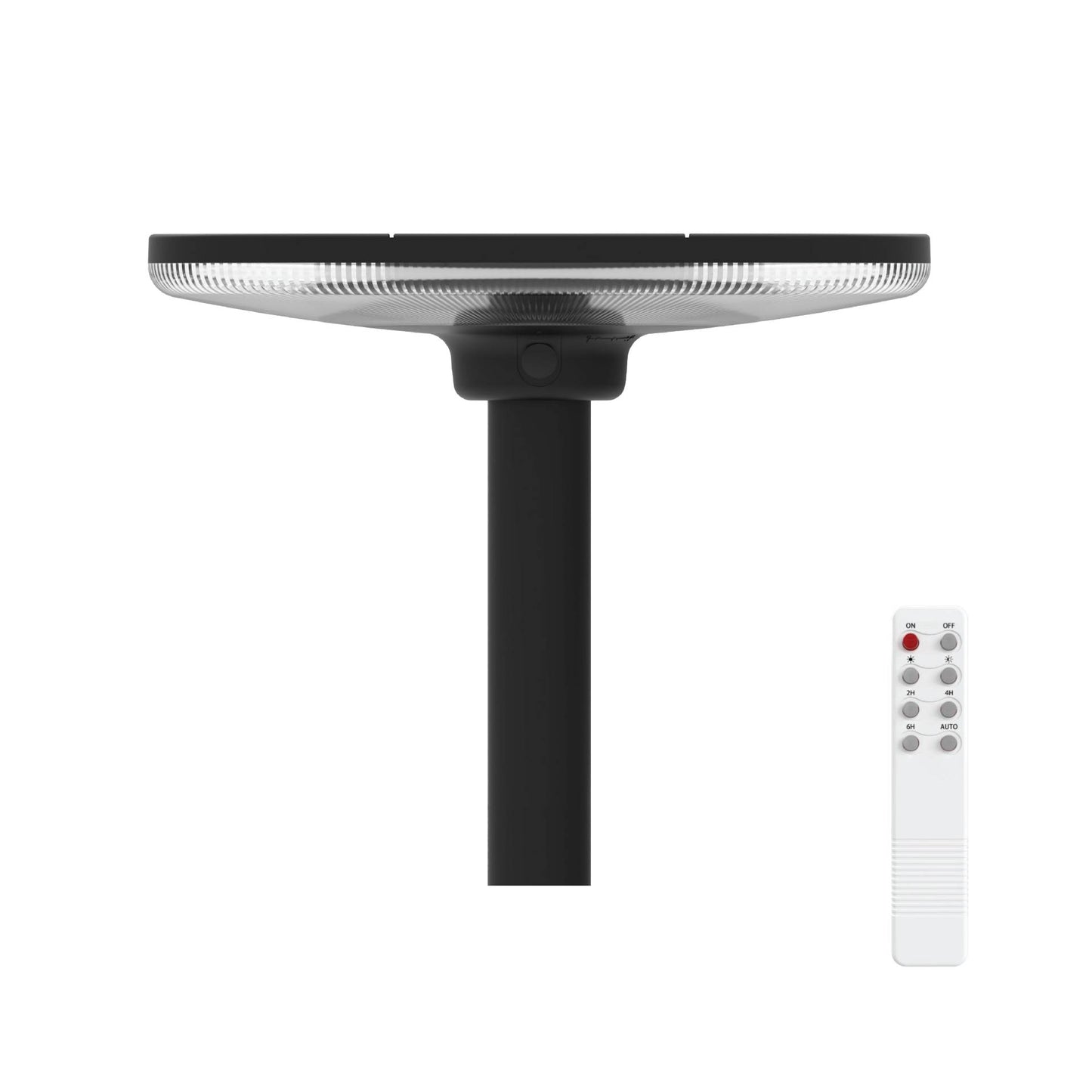 Soltero Solar Post Light 2800 Lumen | White, Warm White & Neutral White (3-in-1) Radiance | IR Remote Control with PIR Sensor | Black PC Body | Outdoor Solar Waterproof Post Light