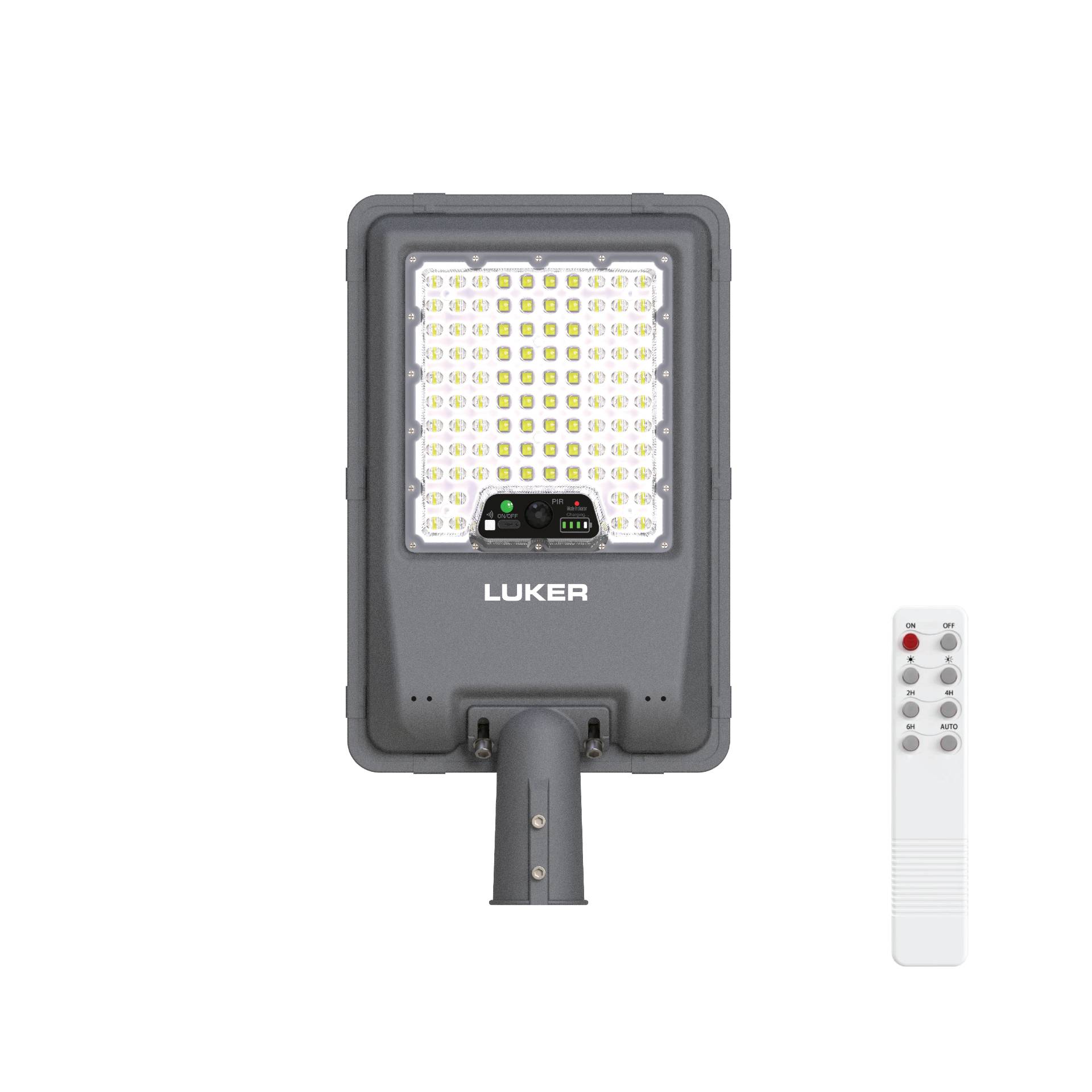Soltero Solar Street Light 4800 Lumen | White Radiance | IR Remote Control with PIR Motion Sensor | Black PC Body | Outdoor Solar Street Light